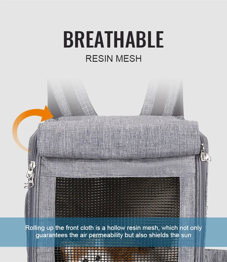 Gray Pet Carrier for Cats and Dogs with Ventilation