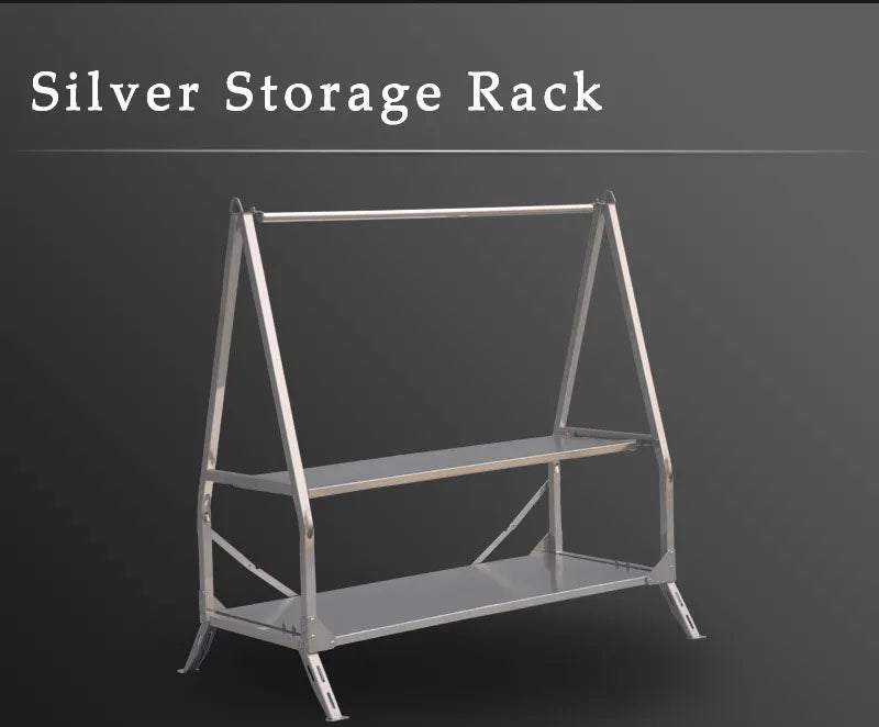 Portable Folding Camping Storage Shelf Stainless Steel Rack