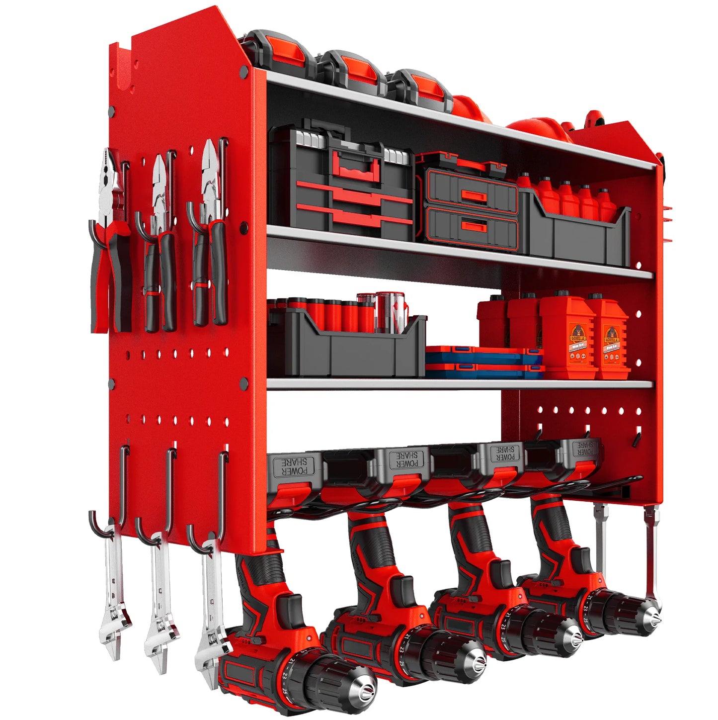 Wall Tool Organizer Pegboard Rack for Power Tools