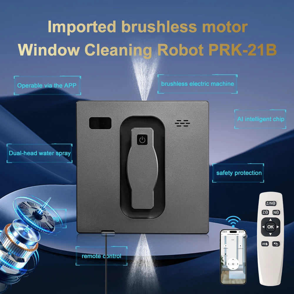Smart Robot Window Cleaner with Dual Water Spray