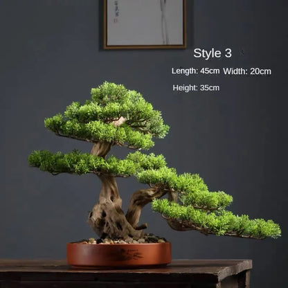 Artificial Pine Bonsai Landscape for Desk