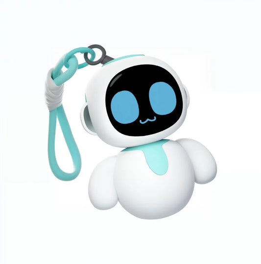 Interactive Sky Blue Electronic Robot Pendant for Play