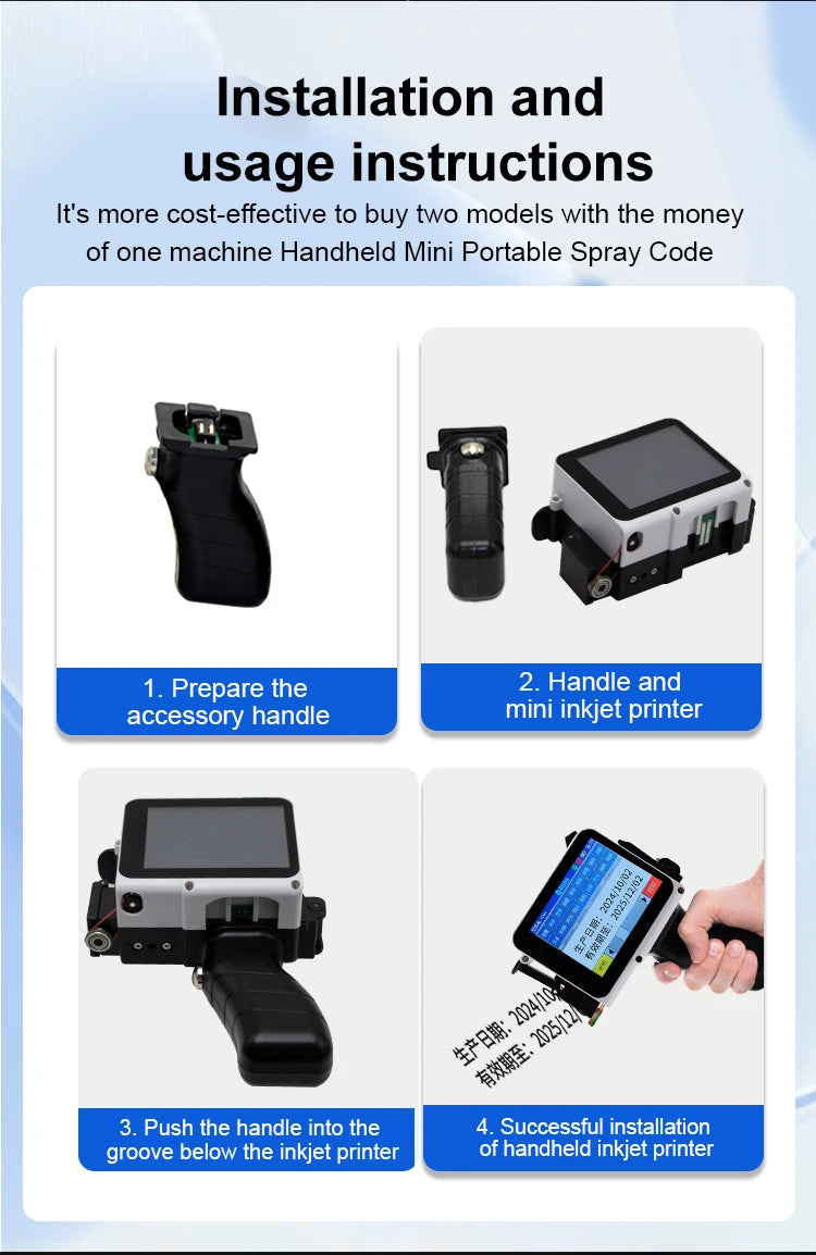 Mini Handheld Inkjet Printer QR Code Date Batch Coding