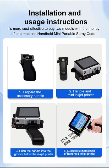 Mini Handheld Inkjet Printer QR Code Date Batch Coding