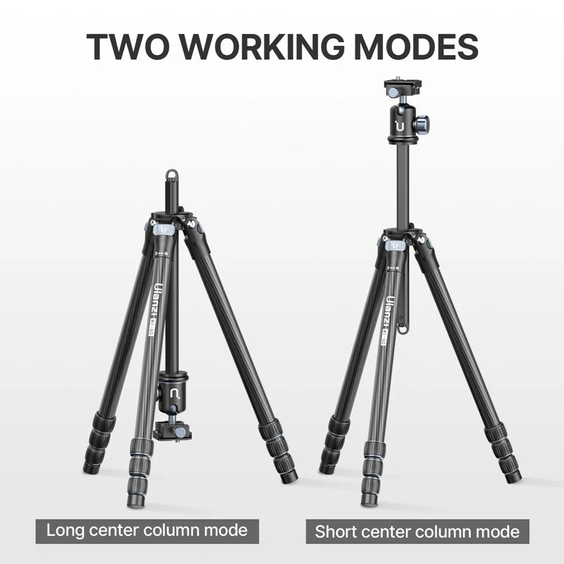 Carbon Fiber Travel Tripod with Horizontal Extension Rod
