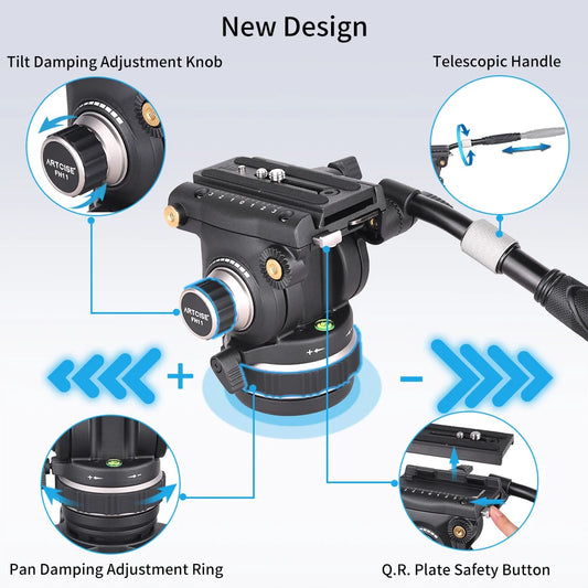 Heavy-Duty Tilt Pan Video Head Supports 12kg Load