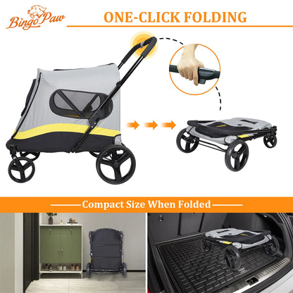 Foldable Animal Pushchair Trolley for Dogs and Cats
