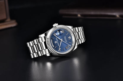Classic Automatic Mens Watch Sapphire Glass Blue