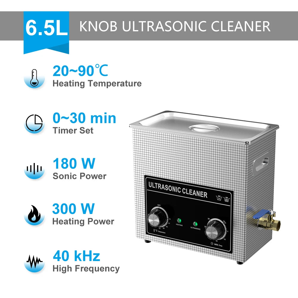 Large Ultrasonic Cleaning Machine 6.5L Heated Timer