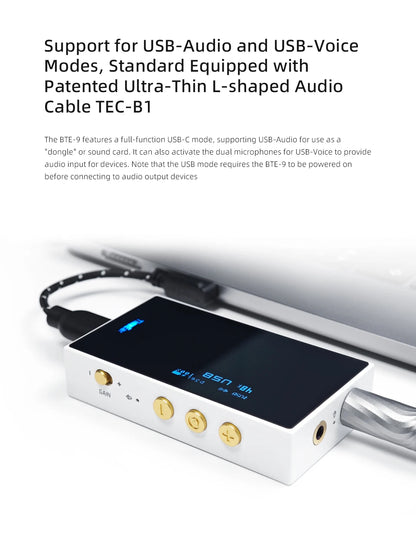 Portable Gray Bluetooth Headphone Amplifier Aluminium