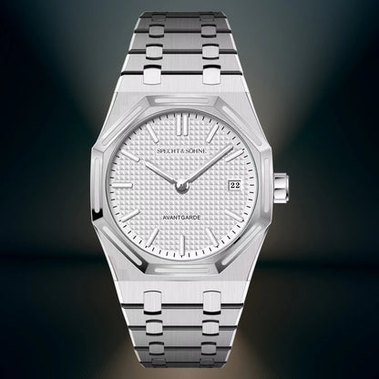 38mm Men’s Ultrathin Quartz Watch Sapphire Glass 50M Waterproof White