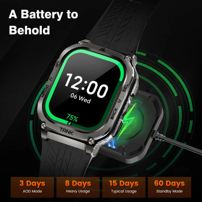 Waterproof AMOLED Fitness Smartwatch with Bluetooth