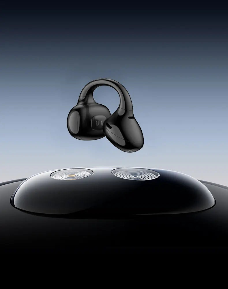 Black Open-Ear Earphones with Multipoint & Long Battery