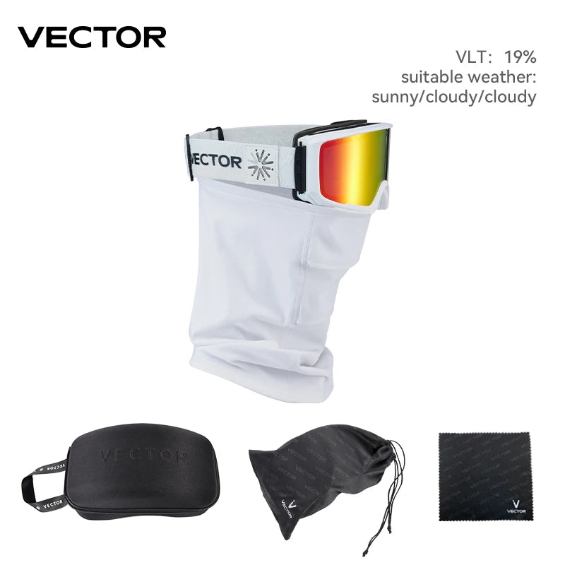 Anti-Fog Ski Goggles Impact Resistant Magnetic Lens