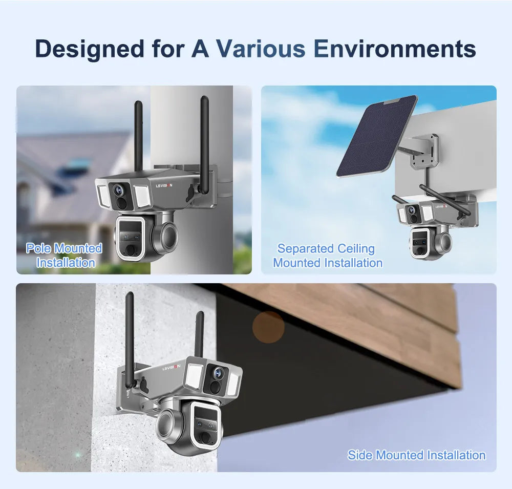 4G Solar Powered 4K Outdoor Security Camera Dual Screen