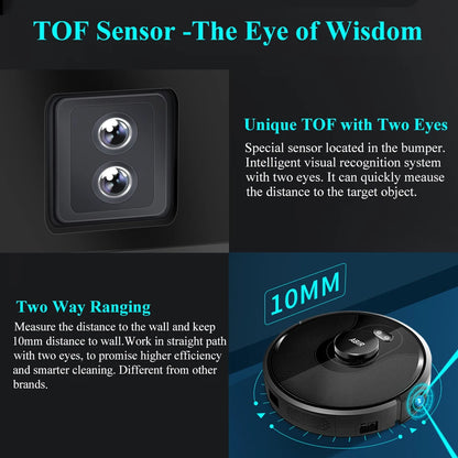 Laser Mapping Robot Vacuum with Multi-Floor Memory & UV Lamp