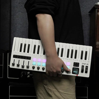 Portable 37-Key MIDI Controller with Built-In Synth Engine