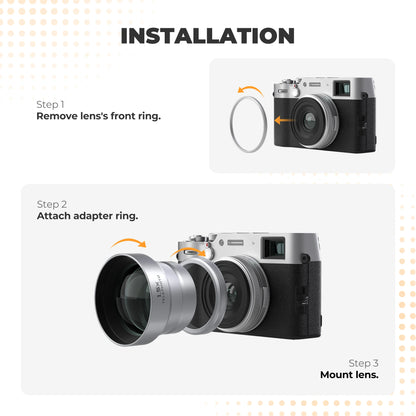1.5X Telephoto Camera Lens Fujifilm X100 Series Silver