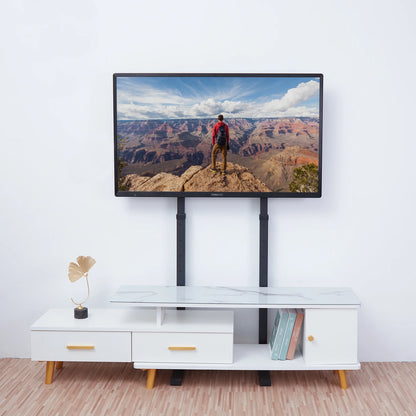 32–65 Inch Height Adjustable TV Floor Stand Black Steel