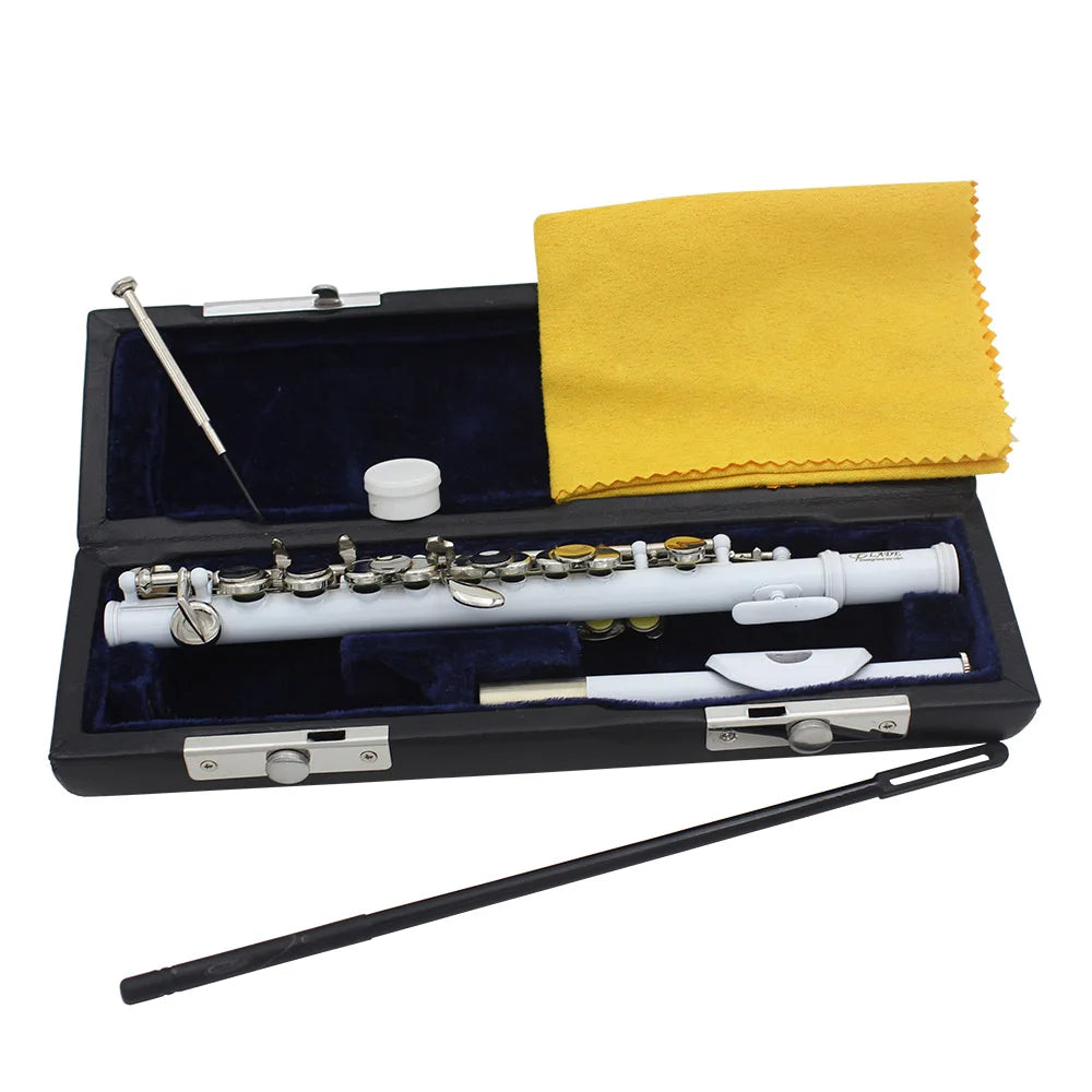 16-Hole Piccolo C Key White Woodwind Instrument with Accessories