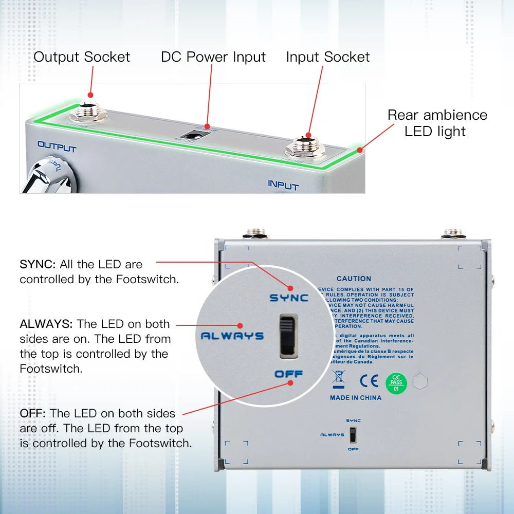 Guitar Compressor Pedal with Ratio Attack Release Controls