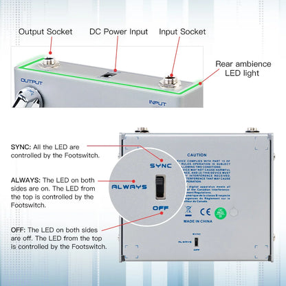 Guitar Compressor Pedal with Ratio Attack Release Controls