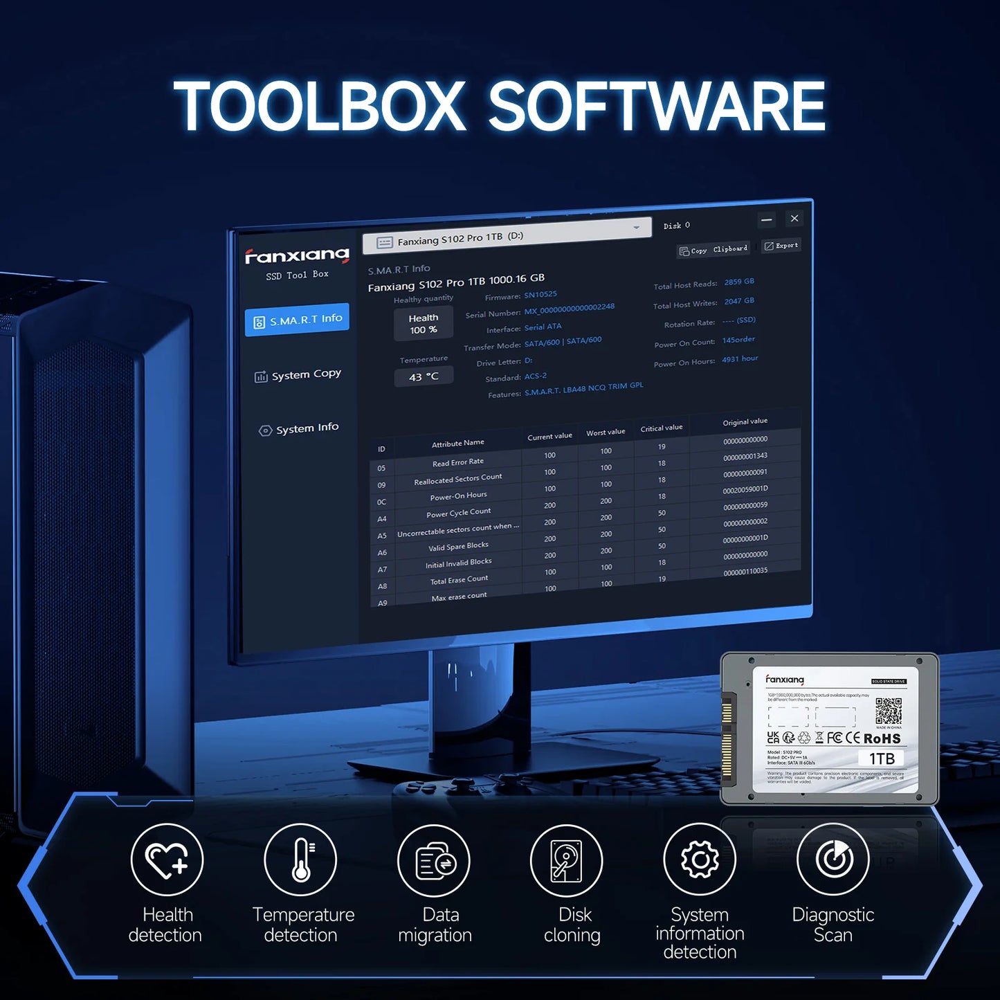 2TB 2.5" SATA SSD Up to 560MB/s Speed