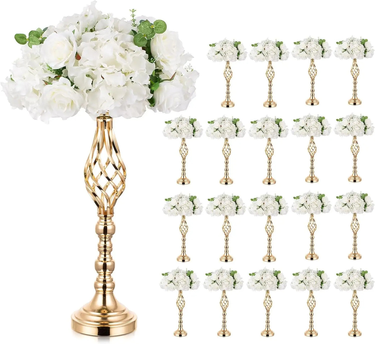 Gold 45cm Metal Vase Display for Elegant Arrangements