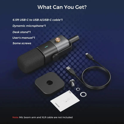 Dynamic XLR USB Microphone for Gaming and Streaming
