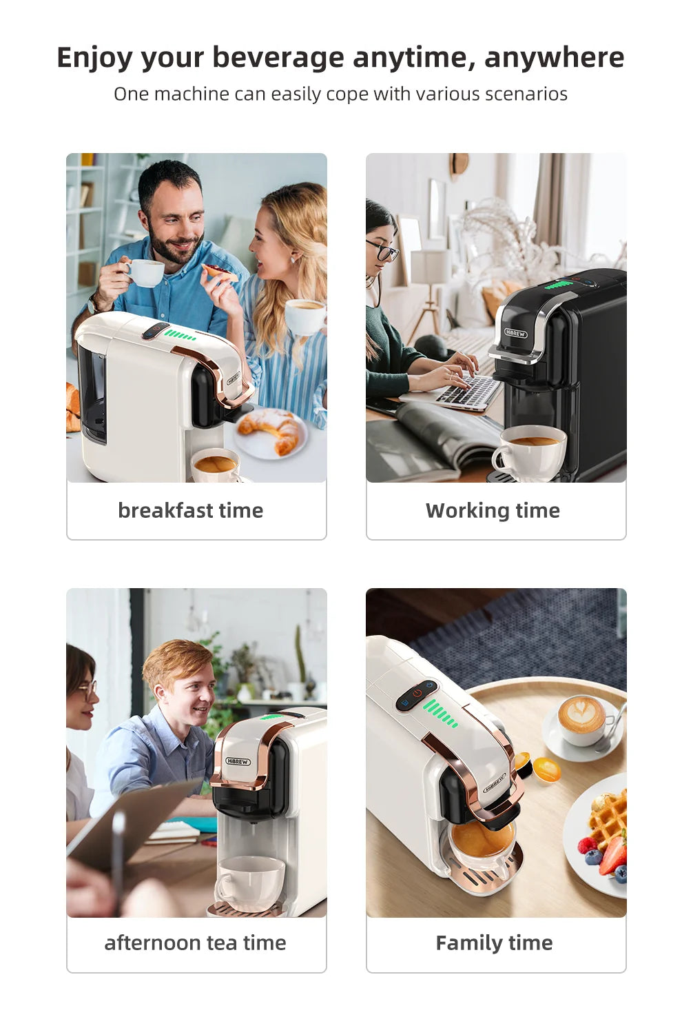 Multi-Pod Espresso Machine Hot and Cold White
