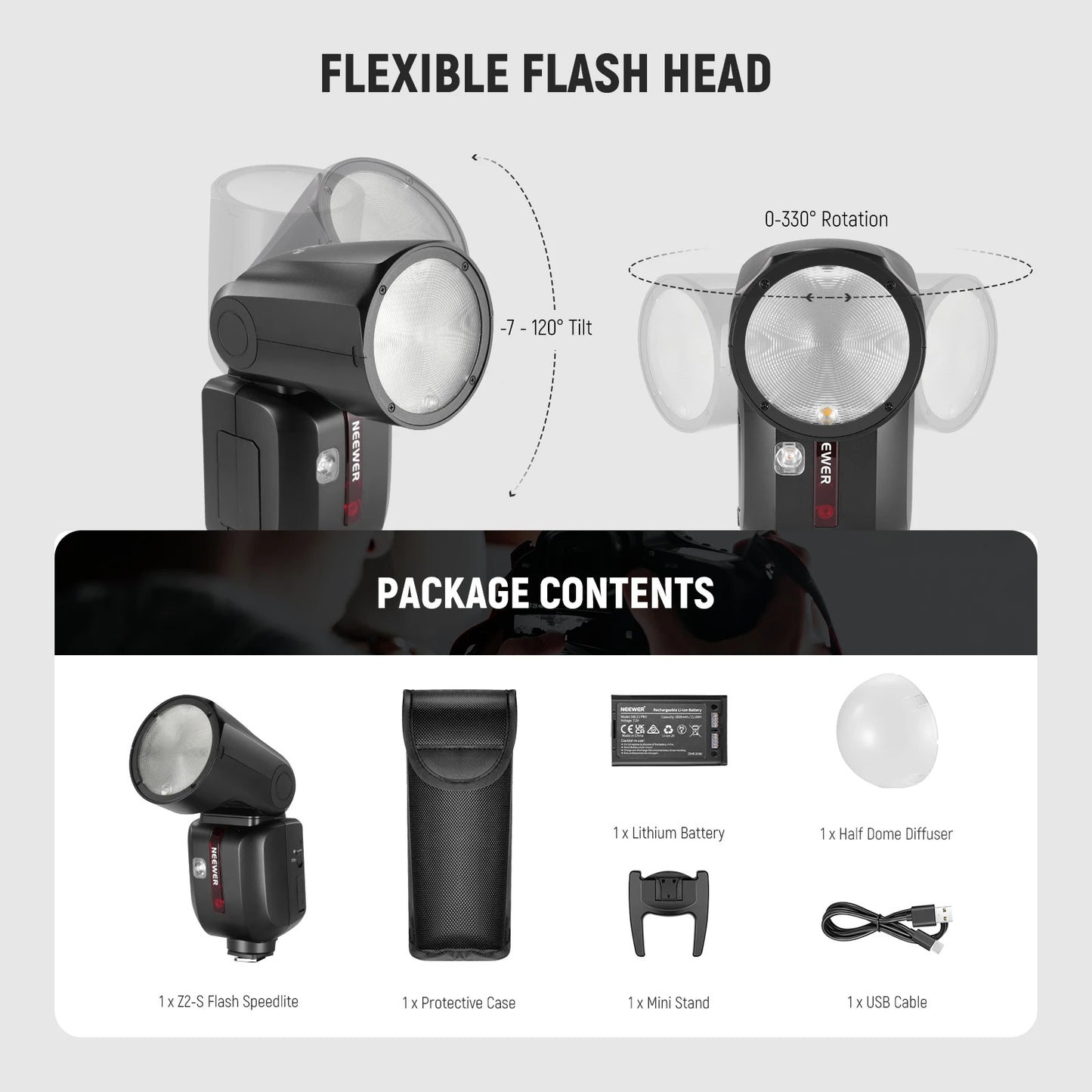 2.4G Wireless TTL Flash with 3000mAh Battery Nikon