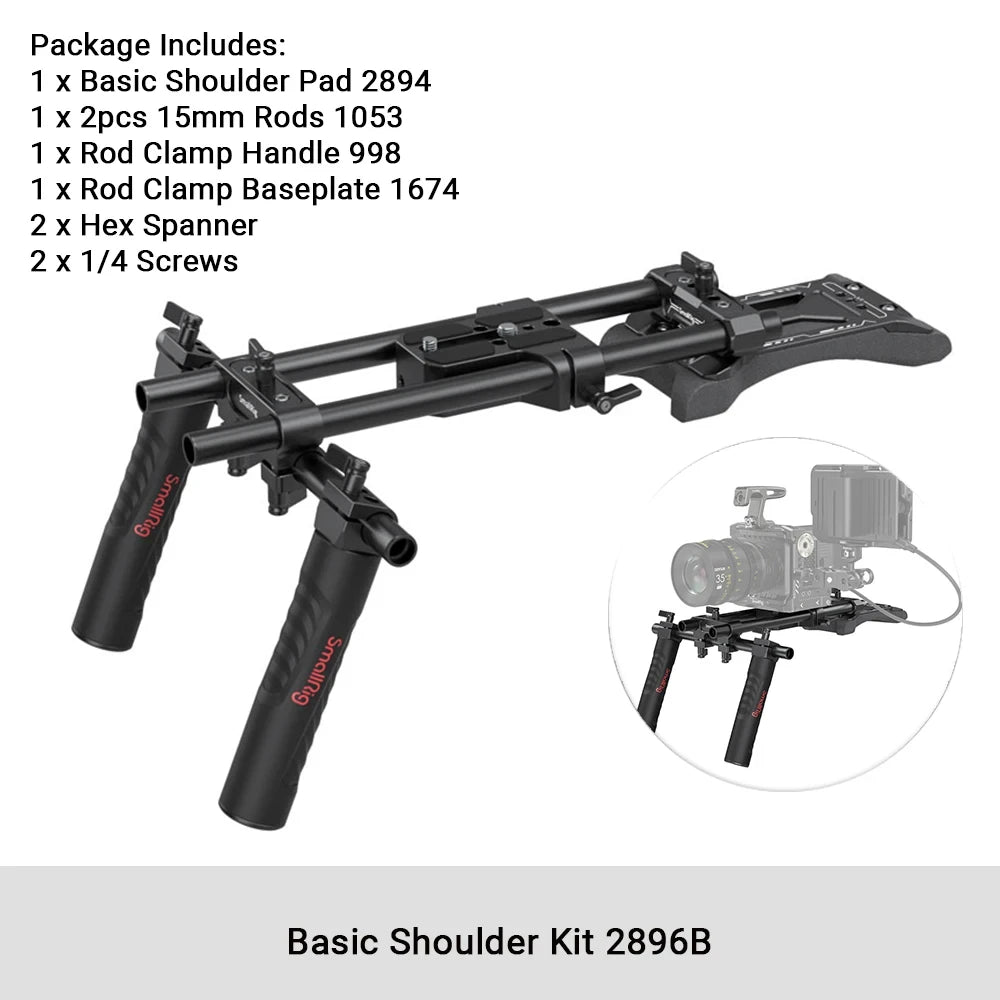 Adjustable DSLR Shoulder Mount Rig for Stable Video Shooting