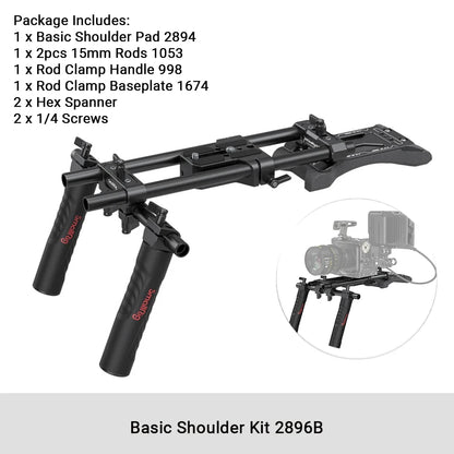 Adjustable DSLR Shoulder Mount Rig for Stable Video Shooting