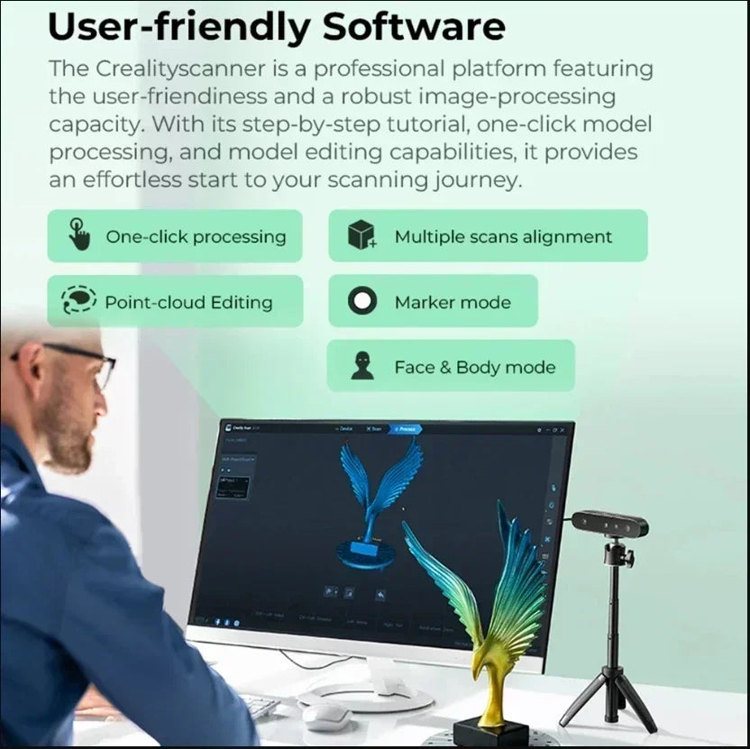 High Precision Handheld 3D Scanner 30FPS Full Colour