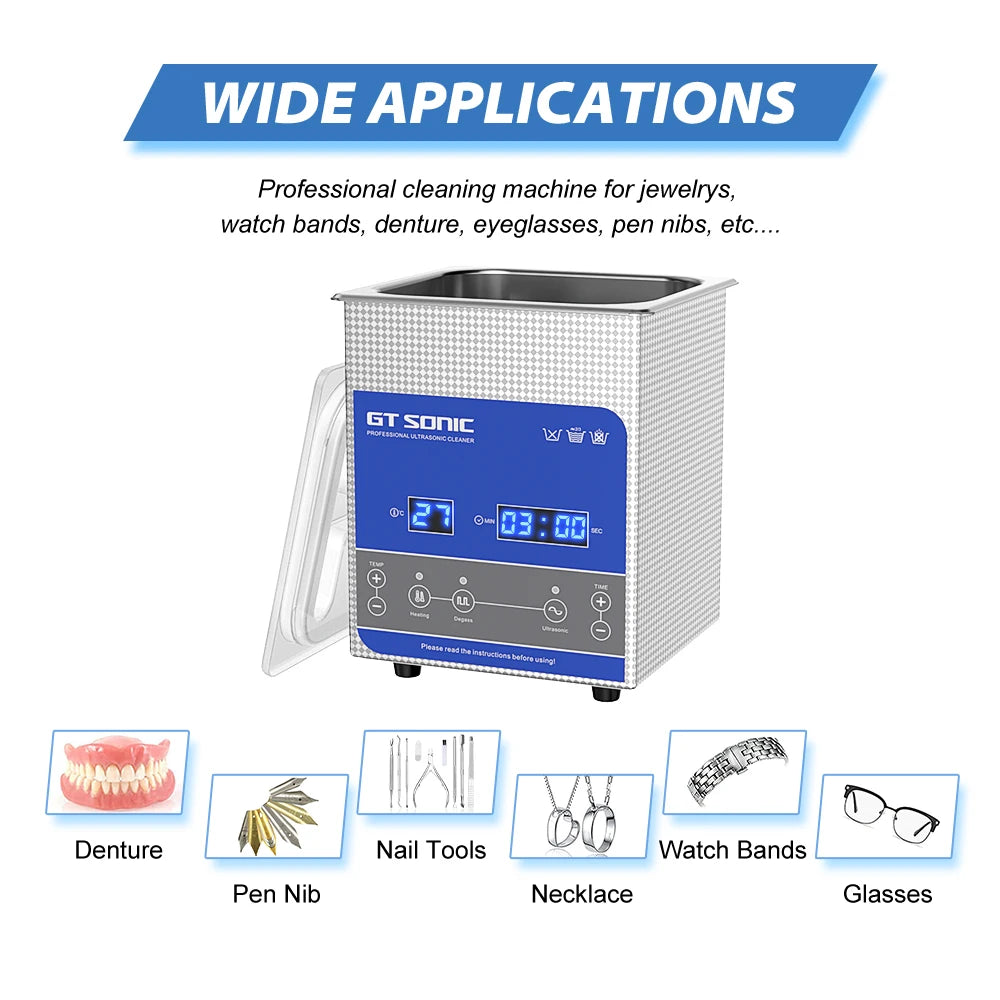 2L Digital Ultrasonic Cleaner with Adjustable Settings
