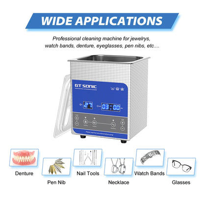 2L Digital Ultrasonic Cleaner with Adjustable Settings