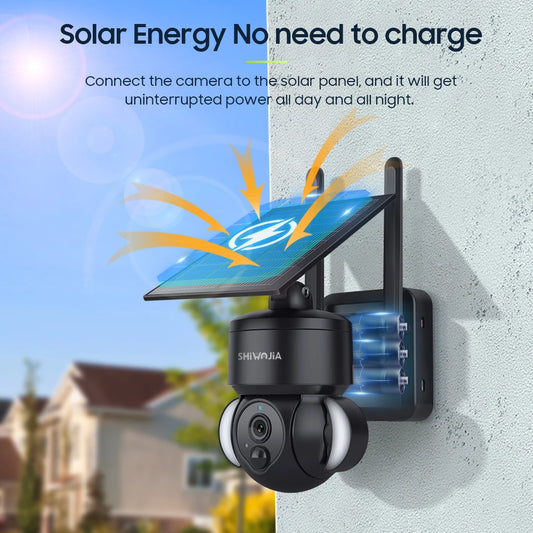 Outdoor Solar WiFi Camera with 64GB Storage and Night Vision