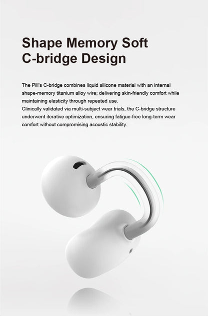 Green Bluetooth 6.0 Open-Ear Earphones with Built-in Mic and IPX4