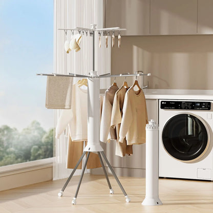 Foldable Clothes Drying Rack Portable Rotating Design