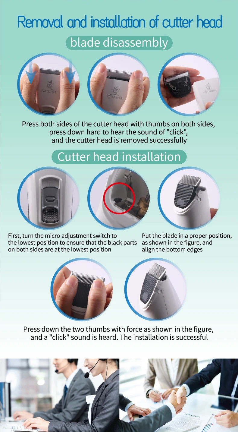 Quiet Pet Hair Trimmer for Cats and Dogs Grooming 13mm