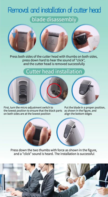 Quiet Pet Hair Trimmer for Cats and Dogs Grooming 13mm