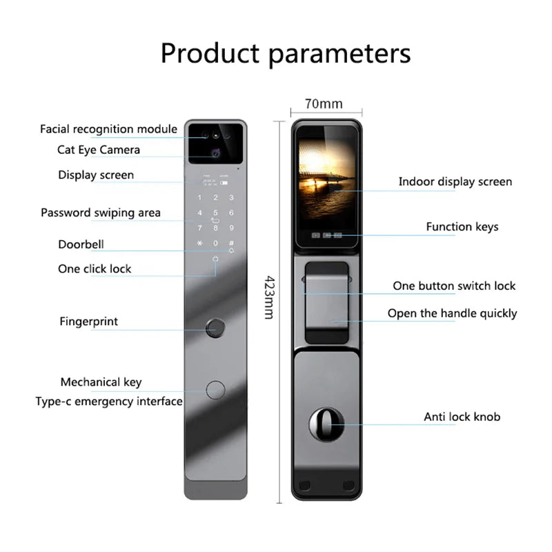 Smart Fingerprint and Password Door Lock with Camera