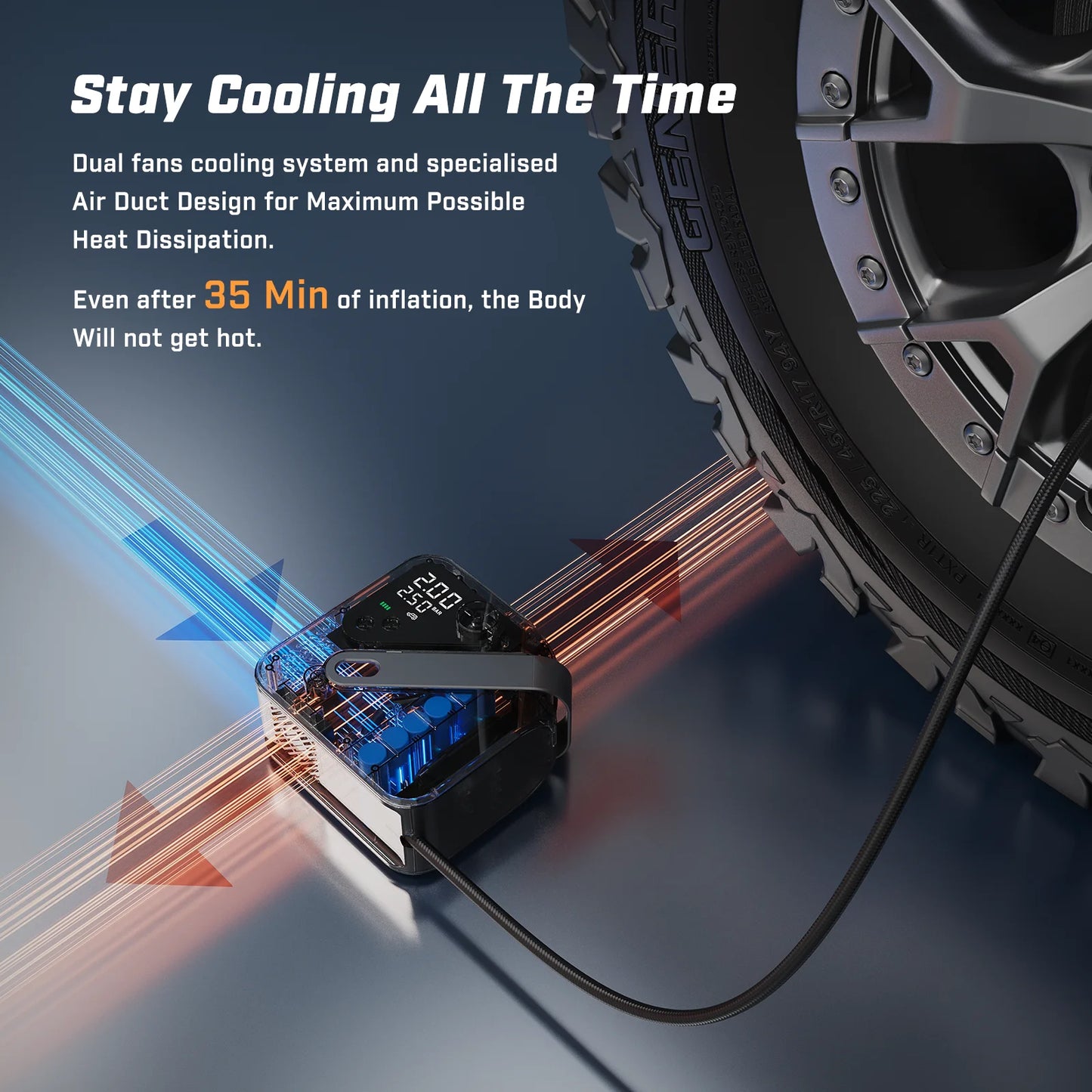 Rechargeable LED Electric Air Pump for Truck and Motorcycle