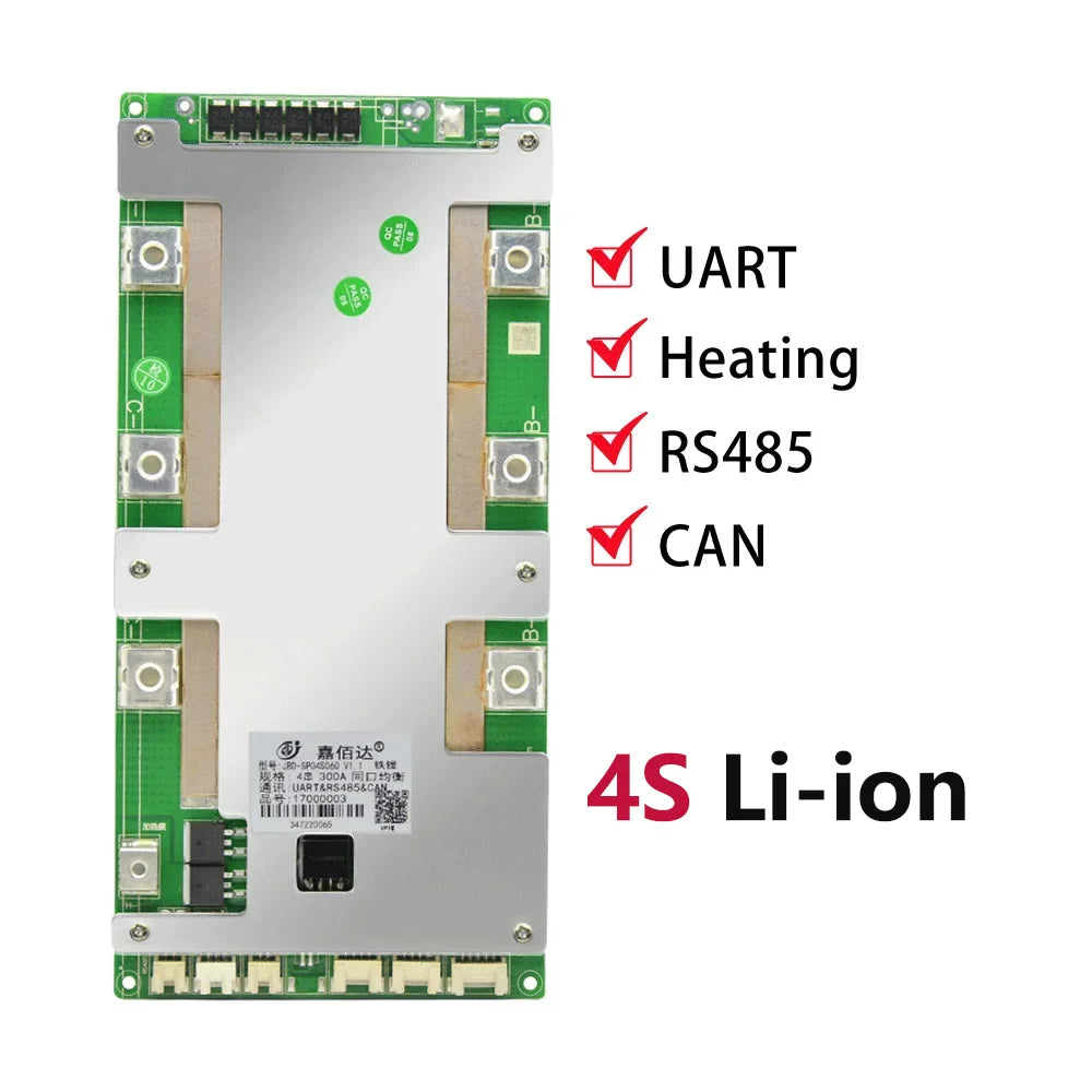 Smart 300A 4S Li-ion BMS Bluetooth RS485 CAN