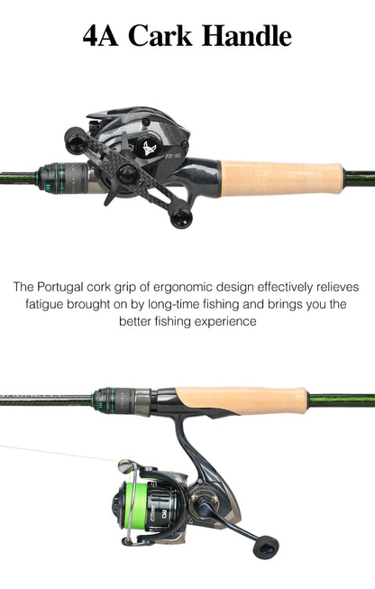 Portable 2 Section Bass Casting Rod Action L