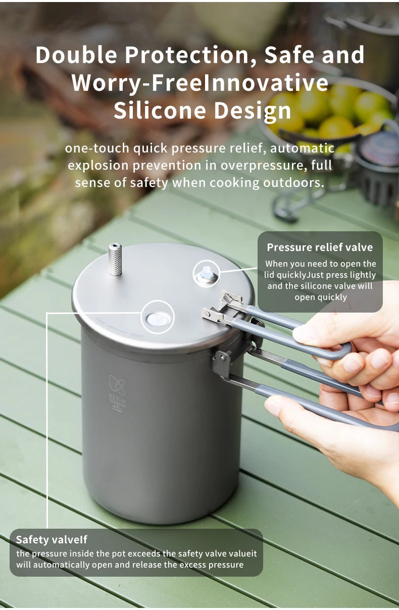 Titanium High-Altitude Outdoor Pressure Cooker Pot