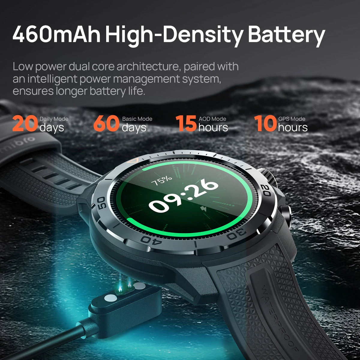 Military Grade GPS Smart Watch Compass Desert White