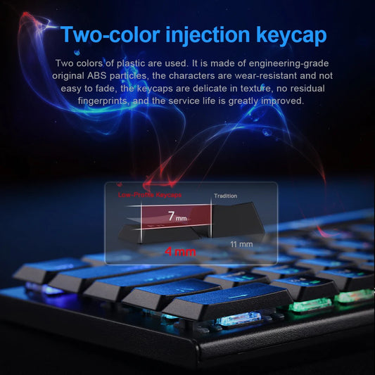 104-Key RGB Mechanical Keyboard USB/Bluetooth Wireless