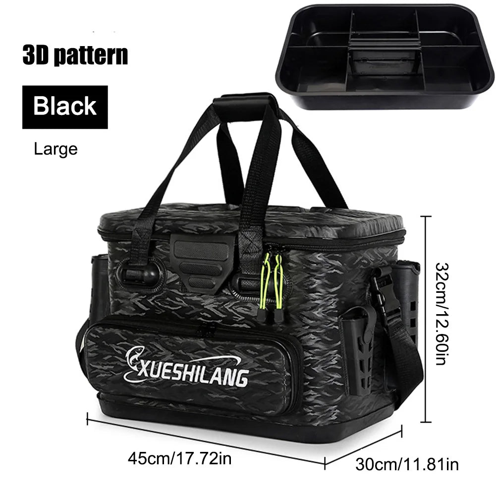 Large Portable Fishing Tackle Box with Multi-Compartment Storage