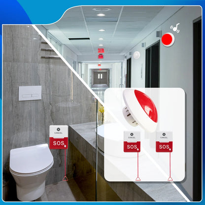 Wireless Nurse Alert System 2 Red Lights 2 Call Buttons